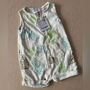 NWT Zara Sleeveless Romper with Leaf Print 3-6 Months